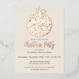 Elegant Foil Ornament Chrismas Party Invitation