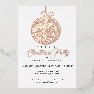 Elegant Foil Ornament Christmas Party Invitation