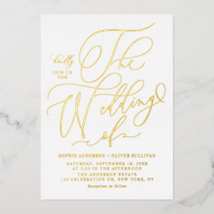 Elegant Foil Pressed Whimsical Calligraphy Wedding