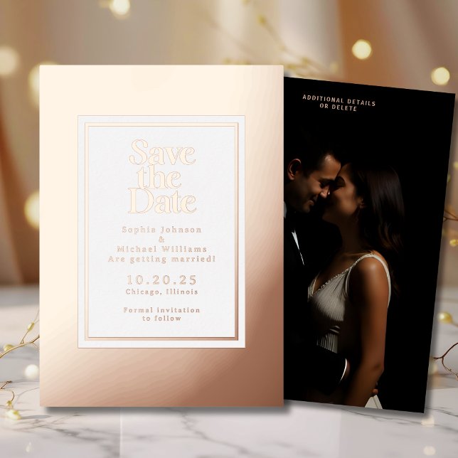 Elegant Foil Save the Date Template Photo Modern (Creator Uploaded)