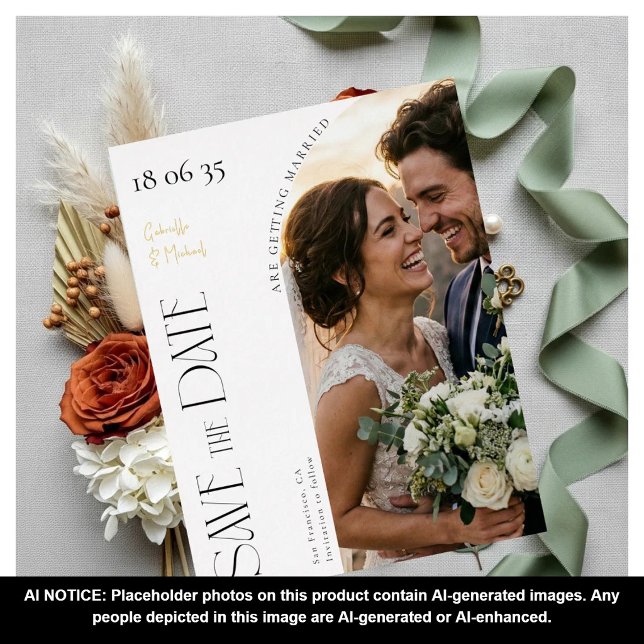 Elegant Foil Script Wedding Save The Date Holiday Postcard (Creator Uploaded)