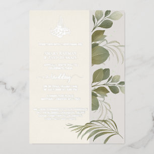 Elegant Foil Wedding Invitation   Sage Green