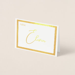 Elegant Foil Wedding Table Number Tent - ELEVEN