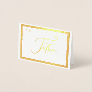 Elegant Foil Wedding Table Number Tent - FIFTEEN