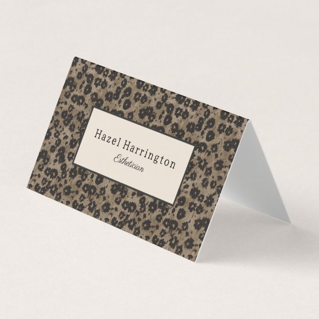 Elegant Folded Business Card Modern Floral  (Front)