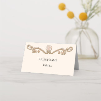Elegant Folded Wedding Place Card