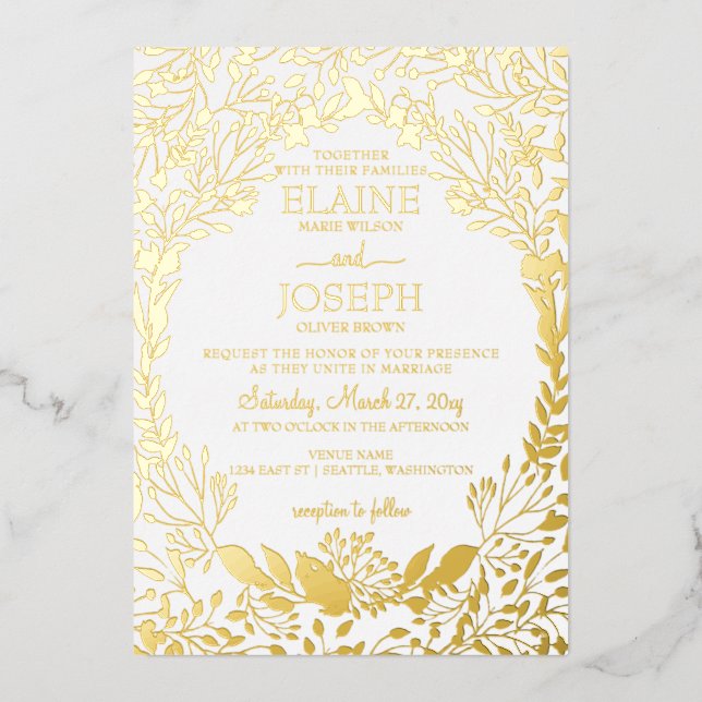 Elegant Foliage Botanical Wedding (Front)