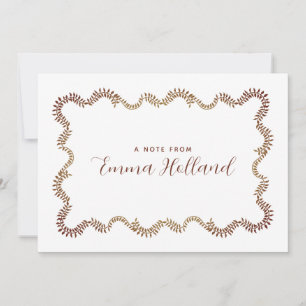 Elegant Foliage Frame Botanical Personalized Announcement