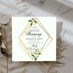 Elegant Foliage Geometric Housewarming  Invitation