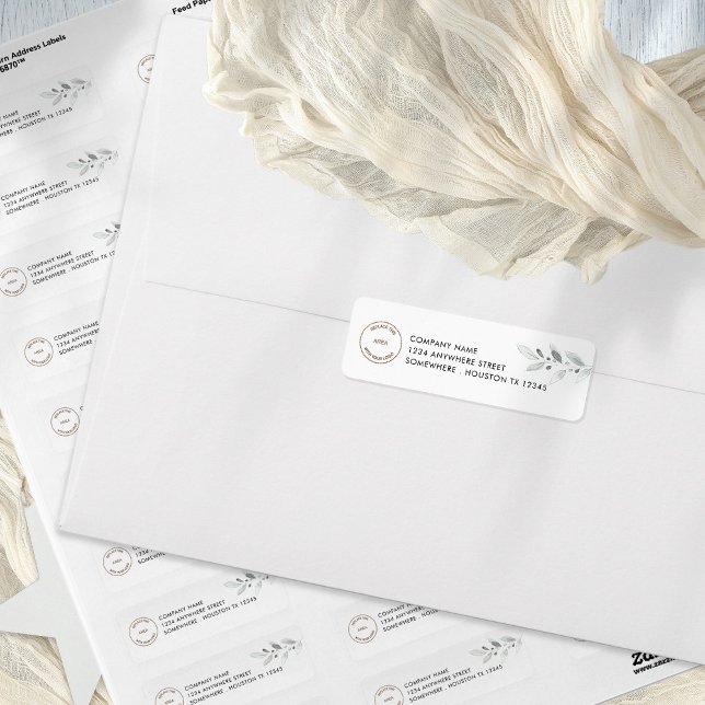 Elegant Foliage Logo Return Name Address Company (Sheet of return address labels)
