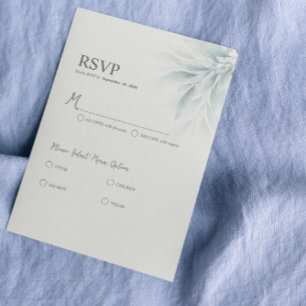 Elegant Foliage Modern RSVP Card