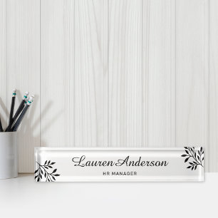 Elegant Foliage Personalised Nameplate