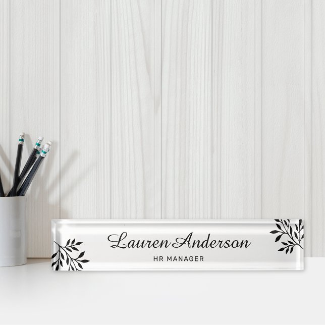 Elegant Foliage Personalised Nameplate (Creator Uploaded)