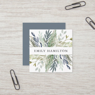 Elegant Foliage Square Business Card