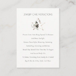 Elegant Foliage Star Wreath Festive Jewellery Care Business Card