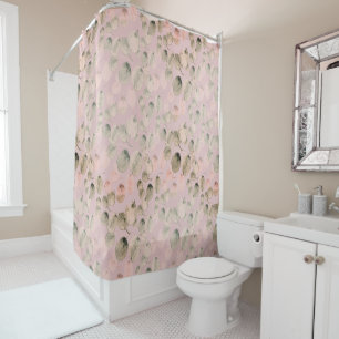 Elegant Foliage Watercolor Shower Curtain