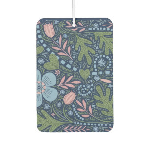 Elegant Folk Art Floral Pattern Vintage Botanical Car Air Freshener