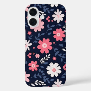 Elegant Folk Art Flower iPhone 16 Case