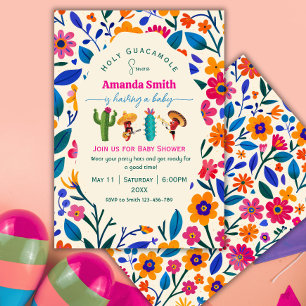 Elegant Folk art  Mexican Floral Baby shower Invitation