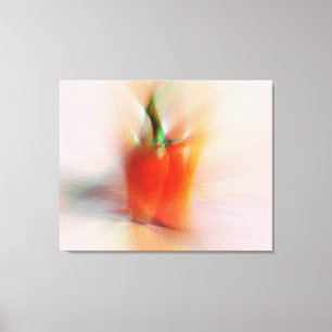 Elegant Food Red Peppers Colourful Abstract Art Canvas Print