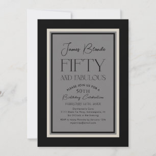 Elegant For Him Fiftieth Birthday Party Invitation