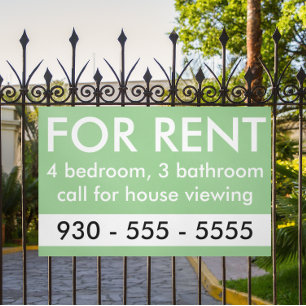 Elegant For Rent Custom Real Estate Agent Banner