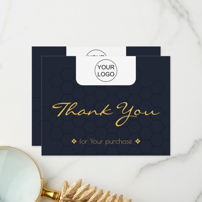 Elegant for small business Flat Thank You Card (Front/Back In Situ)