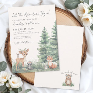 Elegant Forest Animal Boho Woodland Baby Shower Invitation