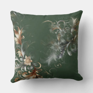  Elegant Forest Green and Gold Cushion