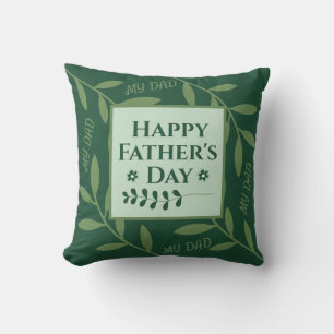 Elegant Forest Green Botanical Dad Cushion