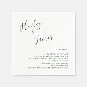 Elegant Forest Green Modern Wedding Napkin