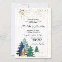 Elegant Forest Green Trees Christian Wedding