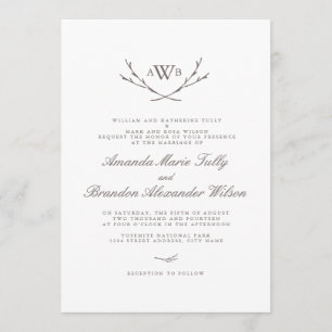 Elegant Forest Monogram Wedding Invites