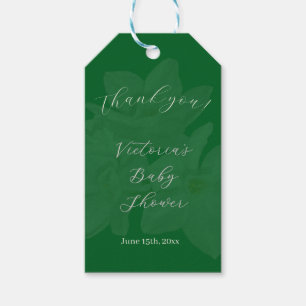 Elegant Forest & Sage Green Name Baby Shower Gift Tags