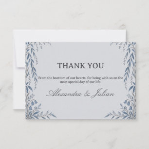 Elegant Forest Wedding Midnight Blue Willow Thank You Card