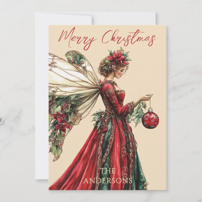Elegant Forestcore Christmas Fairy Holiday  (Front)