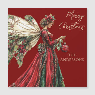 Elegant Forestcore Holiday Fairy Holiday Magnet