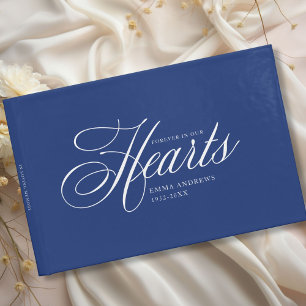 Elegant " Forever in our hearts " Funeral Guest Book