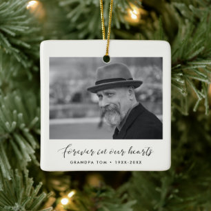 Elegant Forever in our hearts memorial Ceramic Ornament