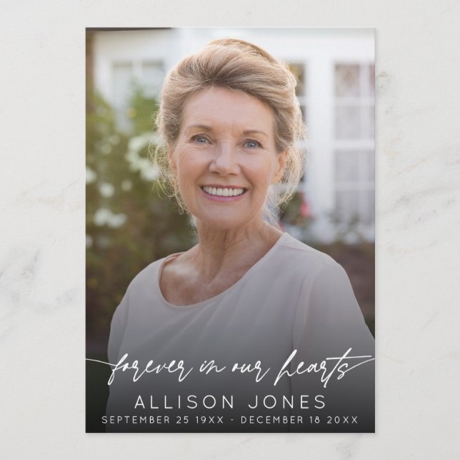 Elegant Forever In Our Hearts Order of Service Programme (Front)