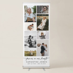 Elegant Forever In Our Hearts Photo Collage Retractable Banner