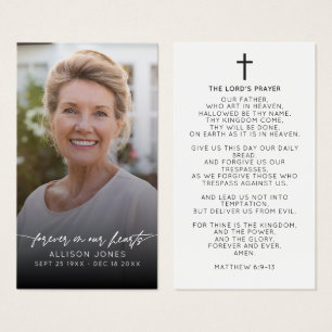 Elegant Forever In Our Hearts Photo Funeral Prayer