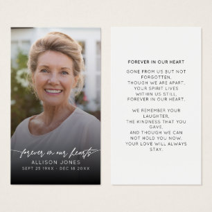 Elegant Forever In Our Hearts Script Photo Funeral