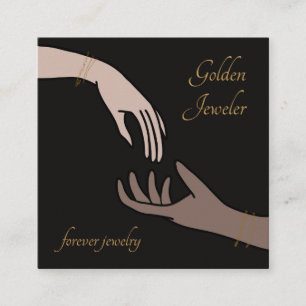 Elegant Forever Permanent Jewellery Square Business Card