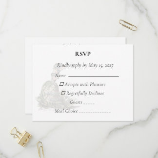 Elegant Forget Me Not Floral Wedding RSVP Cards
