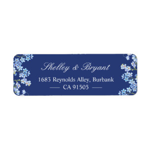 Elegant Forget Me Nots Floral Royal Navy Blue