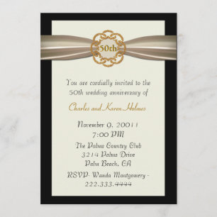 Elegant Formal 50th Anniversary Invitation