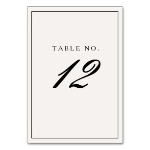 Elegant Formal Black Frame Calligraphy Wedding Table Number