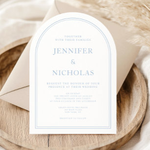 Elegant Formal Blue Typography Arch Invitation