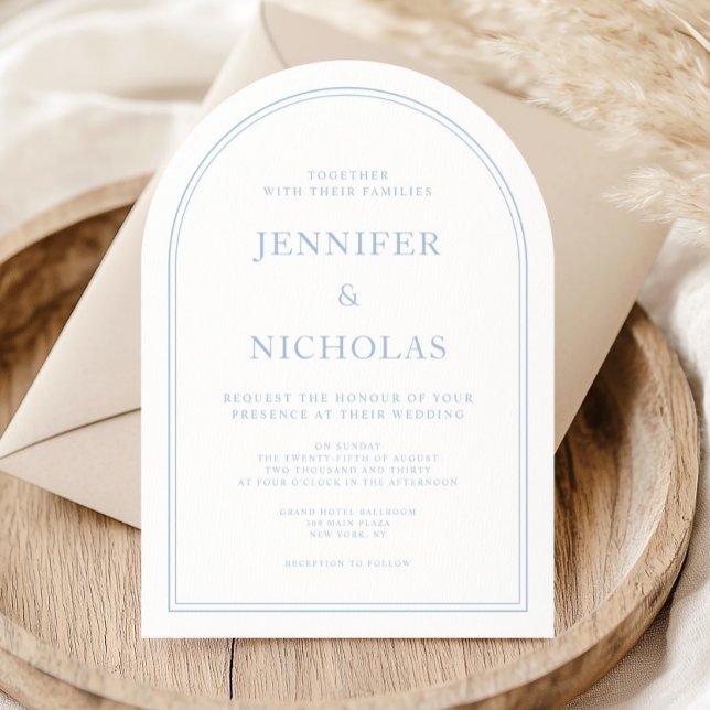 Elegant Formal Blue Typography Arch Invitation (Elegant Formal Blue Typography Arch Invitation)
